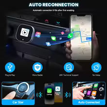 2-in-1 Wireless CarPlay & Android Auto Adapter (Plug & Play USB Dongle)