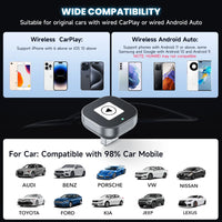 2-in-1 Wireless CarPlay & Android Auto Adapter (Plug & Play USB Dongle)